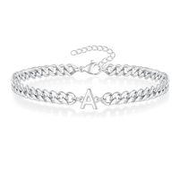 Bracelet chaîne magique à 26 initiales en acier inoxydable, inaltérable, pour couple, style cubain, bijoux tendance
