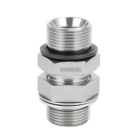 Raccord de transition hydraulique droit en acier inoxydable et acier au carbone Sanheng BSP avec joint torique fileté pour tuyau mâle