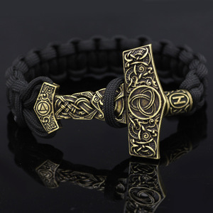 Bracelet Viking Tete Loup Homme Alliage Chaine Mythologie Nordique Bijoux Bronze Antique Jonc Ajustable Vente En Gros Cadeau - Product Image 1