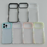 Coque de téléphone en acrylique transparente avec bordure couleur bonbon en TPU pour iPhone 17 16 15 14 13 12 11 Pro Max, personnalisable