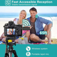 Microphone sans fil professionnel de vente chaude téléphone Bluetooth micro d'enregistrement de jeu avec support 3.5mm récepteur Lavalier revers