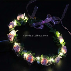 <span class=keywords><strong>2023</strong></span> nueva novedad ajustable corona de flores iluminada LED corona Floral cabeza guirnalda para niñas accesorios para el cabello fiesta de boda - Product Image 3