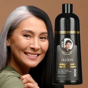 NUSPA Private Label 3 IN I Herbal Black Hair Color Shampoo Grey Coverage Instant Hair Dye Shampoo