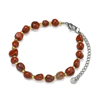 Bracelets ajustables faits à la main en amazonite, pierres irrégulières, bracelets en cristal poli, perles, chaîne en acier inoxydable pour femmes