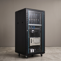 Armoire de serveur sur pied 14U 15U avec porte en verre trempé 19 pouces 600x600mm, en acier SPCC verrouillable, pour réseau