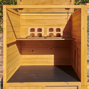 Jaula y Voladero Grande de Lujo para Pájaros, de Madera, con Acceso Superior, para Cacatúas, Loros, Agapornis y Pinzones - Uso en Exteriores - Product Image 4