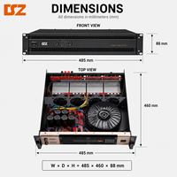 Amplificateur de puissance professionnel 10V OEM 2U pour montage en rack, amplificateur audio stéréo 2*1450W