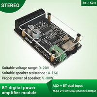 WUZHI ZK-152H audio 10W/15W/20W double canal stéréo Mini BT Module amplificateur de haut-parleur numérique Module de son