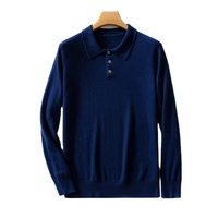 Vente en gros de pull en cachemire 100% pour hommes pull classique à col polo de style simple polo en cachemire polyvalent pour l'hiver