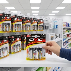 Offerta Speciale: <span class=keywords><strong>Batterie</strong></span> al Carbonio-Zinco CIVIC <span class=keywords><strong>R03</strong></span> <span class=keywords><strong>AAA</strong></span> 1.5V per Giocattoli, Certificate IEC, 4 Pezzi/Blister - Product Image 4