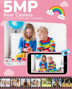 Téléphone intelligent pour enfants D2 <span class=keywords><strong>avec</strong></span> plus de 220 jeux éducatifs, écran tactile de 4 pouces, appareil <span class=keywords><strong>photo</strong></span> 5MP, contrôle parental pour les enfants de 3 à 12 ans - Product Image 4