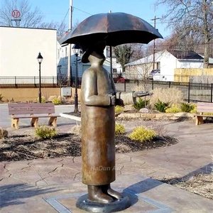 Giardino esterno fusione bronzo Jean <span class=keywords><strong>Michel</strong></span> Folon statua ombrello uomini fontana scultura - Product Image 6