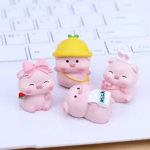 Mainan Dekorasi puncak kue, figur babi resin lucu mini hadiah