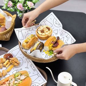 Custom Logo Eco-Friendly Recyclable Food Grade Greaseproof <b>Paper</b> Bread <b>Wrapping</b> <b>Paper</b> for Bakery & Container Tray Liners - Product Image 2