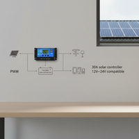 PWM Solar-Laderegler 30A 12V/24V Auto LCD-Display USB 5V/2A*2 CE-Zertifiziert YONGFA Max PV 720W für Solaranlagen