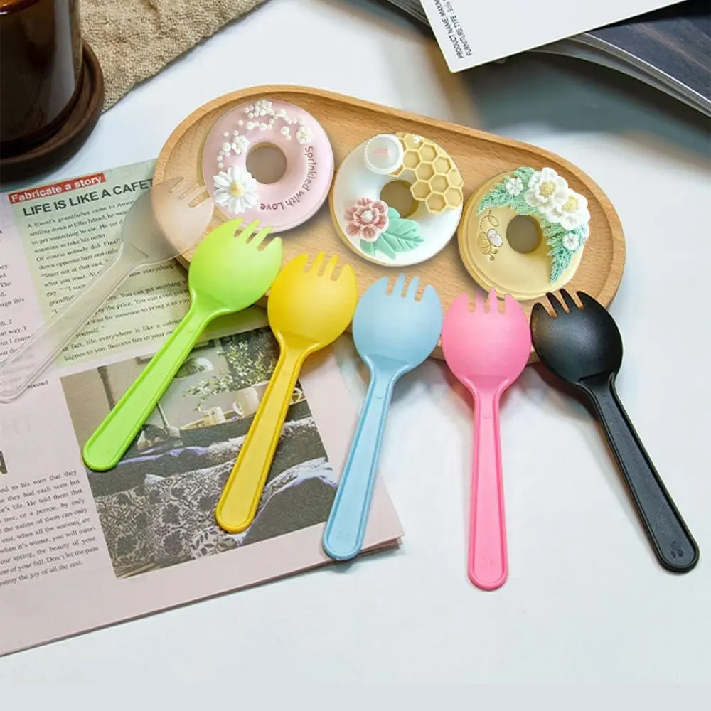 Hot Sale Colorful Small Spoon Baking Dessert Pastry Spoons Disposable Mini Cake Spoon