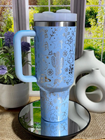 Tumbler Stainless Steel 40oz dengan Pegangan, Cangkir Sedotan Berinsulasi Dinding Ganda yang Dapat Digunakan Kembali untuk Perjalanan, Liburan, dan Kantor