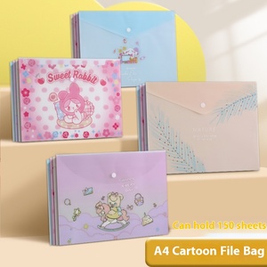 Bolsa de almacenamiento de papel de <span class=keywords><strong>prueba</strong></span> A4 de dibujos animados para estudiantes, organizador de archivos de PP bonito, bolsa de archivos de materiales suplementarios gruesos impermeables - Product Image 2