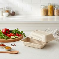 Boîte plate auto-élevante personnalisable en papier kraft biodégradable écologique, débloquée, jetable et alimentaire, pour sushis et sucre