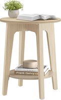 Table d'appoint ronde unique avec étagère inférieure spacieuse Table basse au design moderne Table de chevet de salon pour les petits espaces