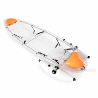 Kayak transparent en polycarbonate pour 2 personnes, idéal pour les centres de villégiature, les mariages, la photographie aquatique et les sports nautiques - Vente flash