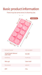 Stampo in Silicone Xinguo 125 per Torte, Sapone 3D, Pudding, 10 Cavità a Forma di Zampa di <span class=keywords><strong>Gatto</strong></span>, per Formaggio, Decorazione Torte, Candele, Resina, Senza BPA, Alta Qualità - Product Image 5