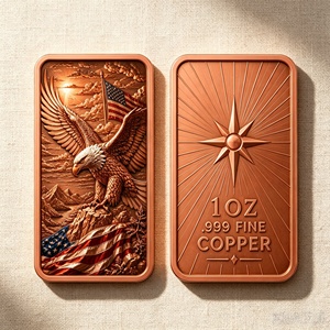 Vente en gros de barres de cuivre fin .999 de 1 once avec relief 3D d'aigle <span class=keywords><strong>chauve</strong></span> et drapeau américain, paysage patriotique américain, lingot de cuivre commémoratif - Product Image 2