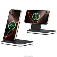 Chargeur sans fil pliable 4 en 1 pour iPhone pour IWatch Station de charge rapide avec lumière nocturne Support de téléphone de bureau