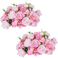 Décoration de table pour la maison, roses artificielles en soie et en plastique, centre de table pour événements de mariage, fleurs violettes en boule