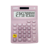 Calculatrice de bureau électronique bleu rose à 12 chiffres de conception chaude grandes clés en plastique double fonctionnement à énergie solaire à usage général