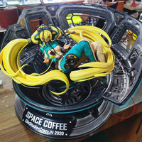 Figurine de fille anime cyberpunk science-fiction spatiale, statue de scène de cockpit lumineuse à LED, décoration de collection pour bureau et maison, cadeau