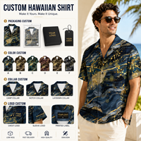 Camisa Hawaiana Personalizada con Estampado Completo, Manga Corta, con Botones, Informal, para Verano, Playa, Vacaciones, OEM, ODM, Logotipo Personalizado, Venta al por Mayor, Premium, para Hombre
