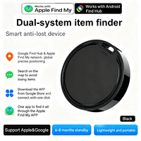 Traceur intelligent double système BT pour Apple Find My et Google Find My Device, mini traceur pour clés, portefeuille, animaux de compagnie, voiture