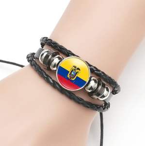 Pulsera de Cuero con Diseño de Banderas Nacionales y Logotipo Personalizado, Longitud Ajustable, Pulsera con Bandera de Argentina para Fanáticos del Fútbol - Product Image 6