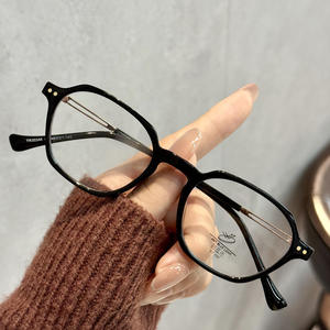 Monture de lunettes ovale Qianai TR90 P2-30346 anti-lumière bleue pour femme, petite monture, pont moyen, verres AC - Product Image 3