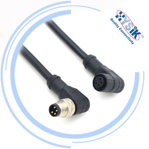 สายเชื่อมต่อแบบข้อศอก 90 องศา ตัวผู้ 4 ขา มาตรฐาน IP67 รุ่น M8 - Product Image 3