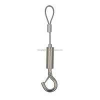 Kit de suspension pour lustre en câble d'acier inoxydable avec système de verrouillage par poussée, installation facile, hauteur réglable