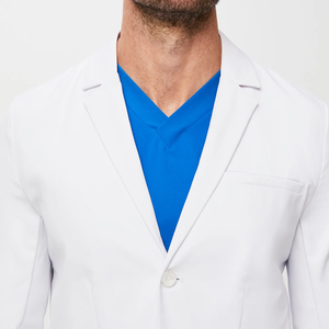 <span class=keywords><strong>Camice</strong></span> da laboratorio medico disegna giacca bianca da laboratorio ospedaliero giacca uniforme ricamata <span class=keywords><strong>camice</strong></span> da laboratorio lungo sottile da <span class=keywords><strong>uomo</strong></span> - Product Image 3