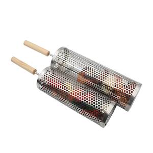 Nouveau panier de barbecue roulant en acier inoxydable, cylindre, barbecue au charbon de bois portable d'extérieur avec un design multifonctionnel durable - Product Image 5