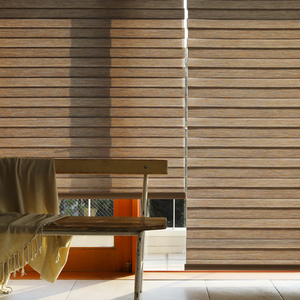 Persianas coreanas con aspecto de madera, tipo cebra, personalizadas, para día y noche, cortinas enrollables motorizadas, con filtro de luz automático, modernas - Product Image 5