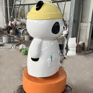 Sculpture de panda en fibre de verre, décoration animale à poser au sol pour les jardins d'enfants et les centres commerciaux - Product Image 3