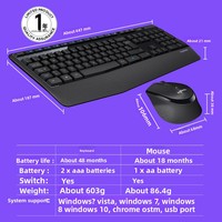 Ensemble clavier et souris sans fil infrarouge Logitech MK345 2.4G pour ordinateur portable/de bureau, usage domestique/bureau, en stock