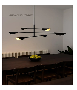 Lustre vintage style mid-century modern en laiton, luminaire suspendu pour salle à manger, chambre et salon - Product Image 1