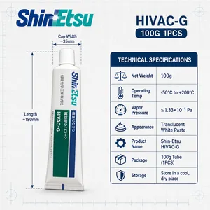 Grasa de Silicona de Alto Vacío ShinEtsu HIVAC-G, 100g/1kg, para Juntas de Vidrio, Sellado de Anillos Tóricos, Baja Presión de Vapor, Lubricante Resistente al Calor - Product Image 4