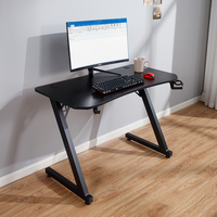AJUNION-Table de gamer compacte et de haute qualité en forme de Z pour ordinateur de course, bureau de jeu, noir, vente personnalisée