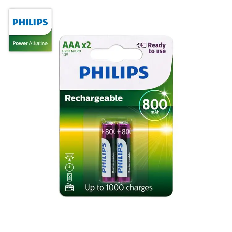 Rechargeable Batteries Philips High Quality Rechargeable AAA 1.2V1000mah NiMH Toy Battery