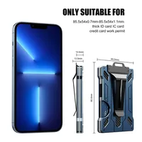 Dompet Logam Aluminium Minimalis Anti-RFID untuk Pria, Model Pendek, Buka-Tutup Depan, Dompet Saku Tipis, Cartera Hombre