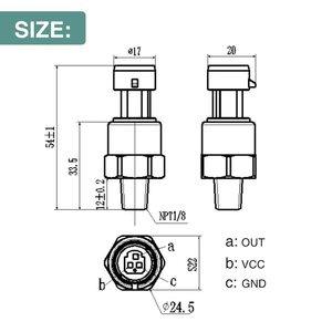 เซ็นเซอร์วัดแรงดัน Flylin 100Psi เกลียว 1/8Npt สแตนเลส สำหรับน้ำมันเชื้อเพลิง อากาศ น้ำ - Product Image 2
