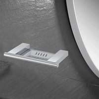 Porte-savon mural moderne en acier inoxydable étanche et écologique avec égouttoir pour salle de bain d'hôtel