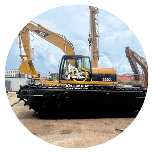 Excavadora anfibia usada CAT320, excavadora CAT 320C 320CL 320D 320DL 320D2, máquina de limpieza de ríos, pluma de largo alcance disponible - Product Image 1